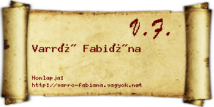 Varró Fabiána névjegykártya
