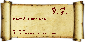 Varró Fabiána névjegykártya